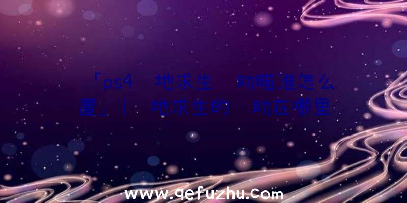 「ps4绝地求生辅助瞄准怎么设置」|绝地求生的辅助在哪里